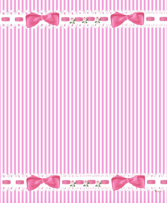 Pink Stripes & Bows Background Page