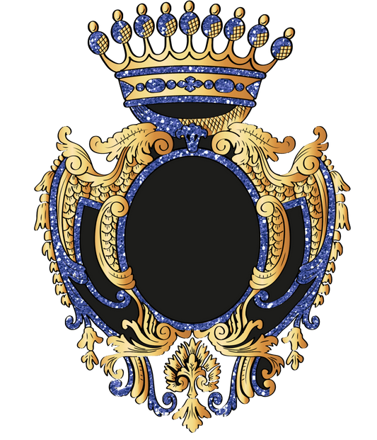 Baroque Versace Design Style Gold Black Designer Frame Element - Blue
