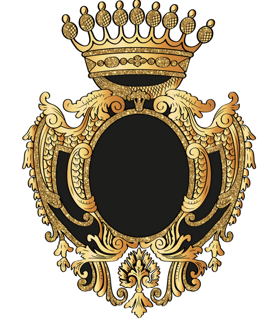 Baroque Versace Design Style Gold Black Designer Frame Element - GOLD