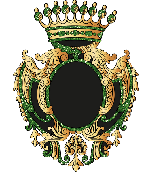 Baroque Gorgeous Coat Of Arms Versace Designer Style Frame Element - GREEN