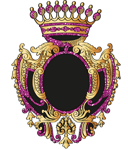 Baroque Versace Design Style Gold Black Designer Frame Element - PINK