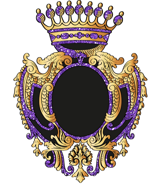 Baroque Gorgeous Coat Of Arms Versace Designer Style Frame Element - PURPLE