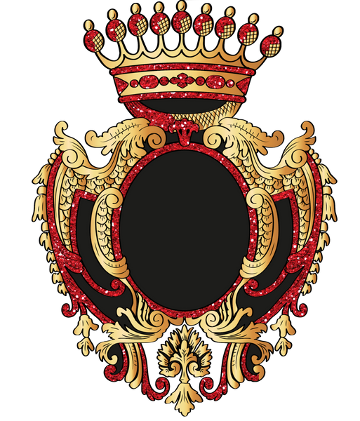 Baroque Versace Design Style Gold Black Designer Frame Element - RED
