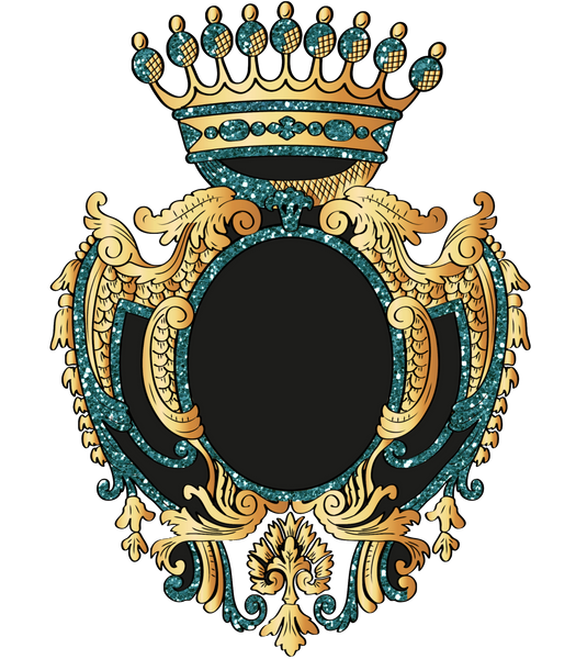 Baroque Versace Design Style Gold Black Designer Frame Element - TEAL