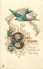 Blue Bird Of Happiness Vintage Postcards Set