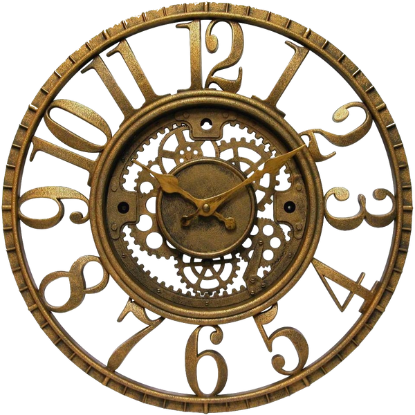 Steam Punk Grunge Style Bronze Clock Face Clip Art