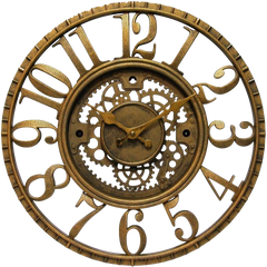 Steam Punk Grunge Style Bronze Clock Face Clip Art