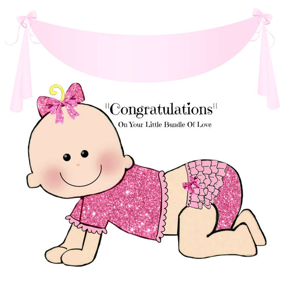 Baby Girl Blonde Facebook Greeting Card - Congratulations