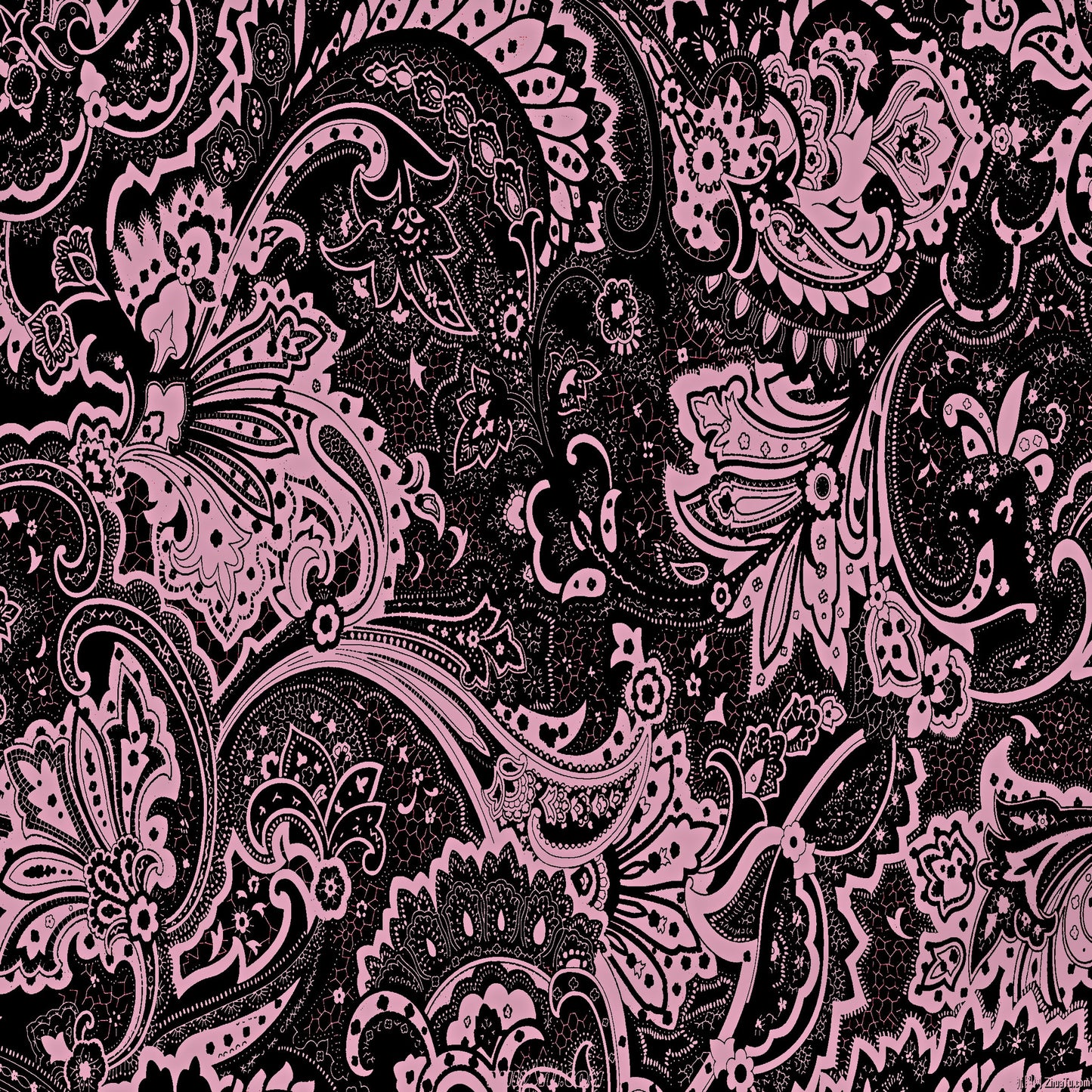 Paisley Abstract Background 12X12 Pink & Black