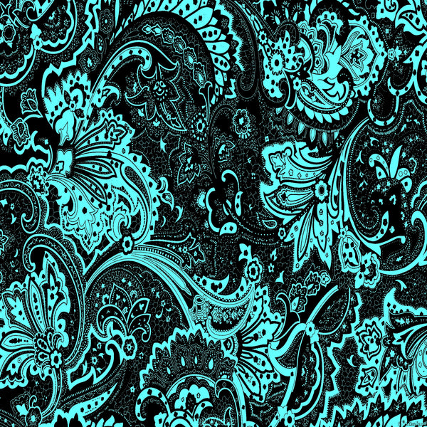 Paisley Abstract Background 12X12 Turquoise