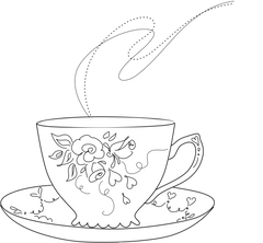 Black & White Teacup With Tea