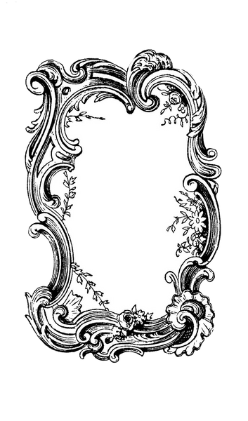 #3 Ornate Rococo Baroque Black & White Window Frames - 2 frames Transparent