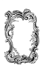 #3 Ornate Rococo Baroque Black & White Window Frames - 2 frames Transparent