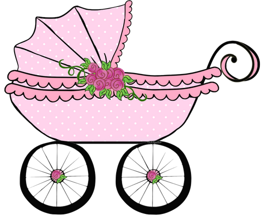 Baby Carriage in 8 Colors With Pink Ruffles For Baby Girls