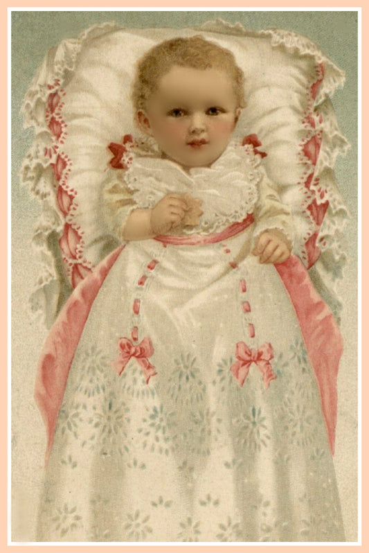 Vintage Baby Christening Postcard