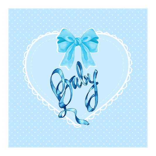 Baby Blue Heart on Polkadots 12x12 Scrapbook Page