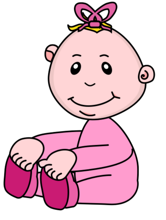 Baby Girl in  Pink Pajamas