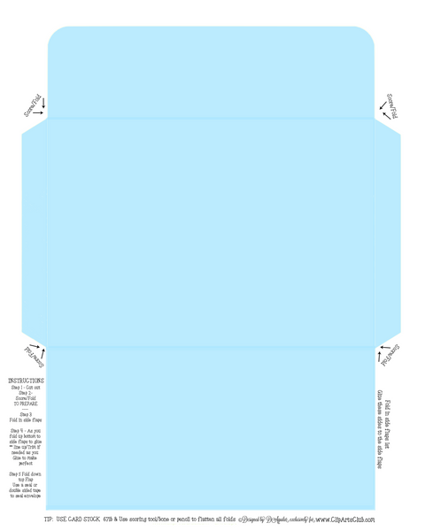 Baby Blue Fits My Regular Greeting Cards 4X6 Envelope - DIY Printable.  To seal use double sided tape
