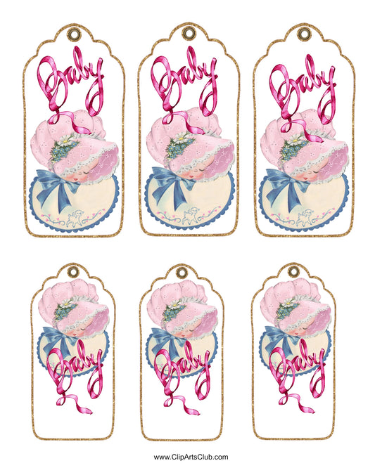 Baby Bonnet Girl Tags