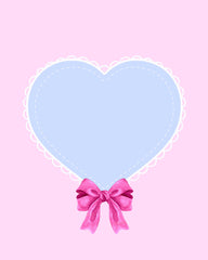 Baby Girl Blue Heart on Pink 8x10 Scrapbook Page, Frame or Background