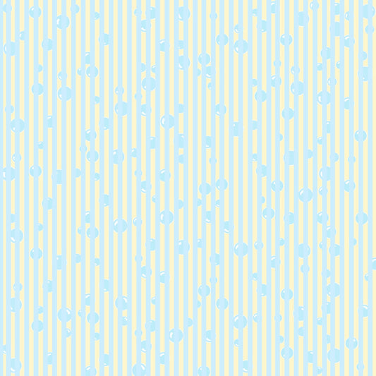 Baby Blue Bubbles & Stripes on Pastel Yellow 12x12 Background Page