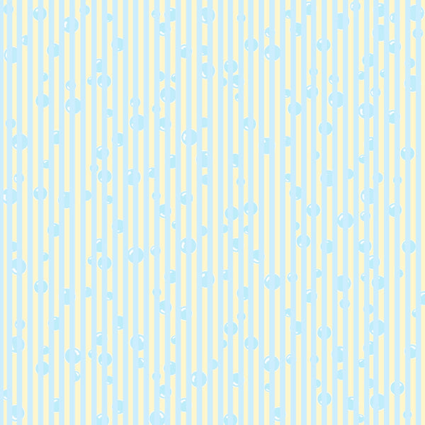 Baby Blue Bubbles & Stripes on Pastel Yellow 12x12 Background Page