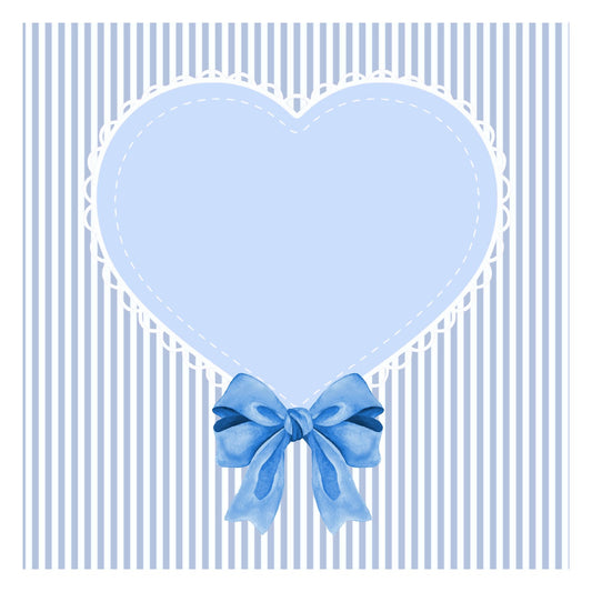 Baby Blue Stripes 12x12 White Eyelet Heart Scrapbook Page or Background