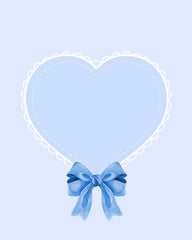 Baby Blue White Eyelet Heart Scrapbook Page or Background 8x10