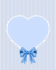 Baby Blue Stripes 8x10 White Eyelet Heart Scrapbook Page or Background