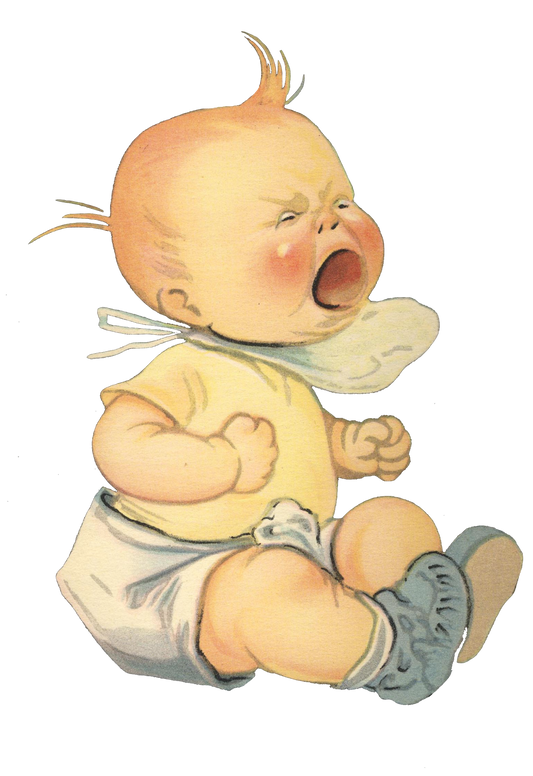 Baby Boy Crying Vintage