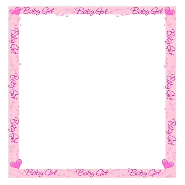 Baby Girl Pink Beautiful Border Letterhead Page 12x12