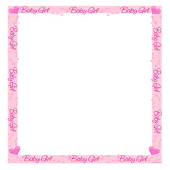 Baby Girl Pink Beautiful Border Letterhead Page 12x12