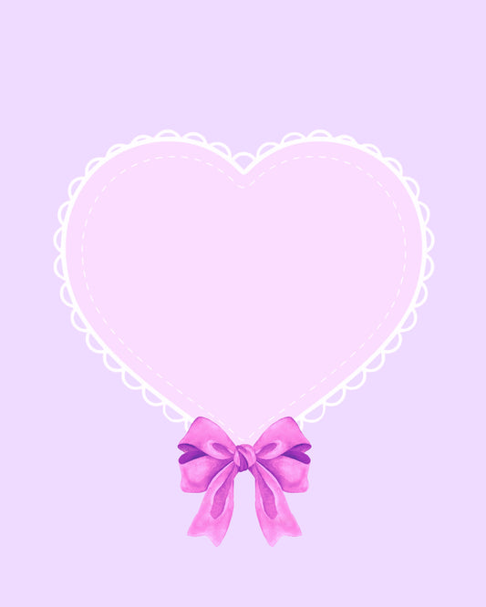 Baby Girl Pink Heart on Lavender 8x10 Scrapbook Page, Frame or Background