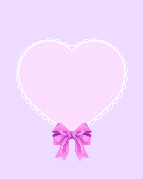 Baby Girl Pink Heart on Lavender 8x10 Scrapbook Page, Frame or Background