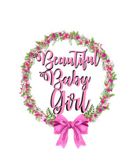 Beautiful Baby Girl Pink Watercolor Wreath & Flowers 8x10 Nursery Printable