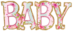 Two Baby Words  in Deb's Shabby Chic Pink Roses