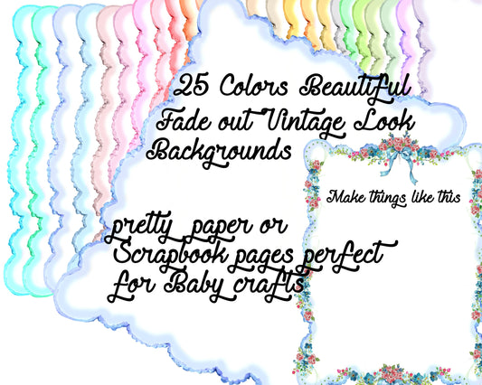 25 Colors - Beautiful Vintage Fade Out Backgrounds Bundle  png  format