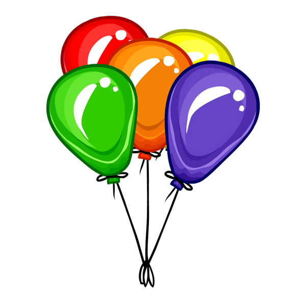 Bright Glossy Balloon Bunch Clip art Mixed Colors