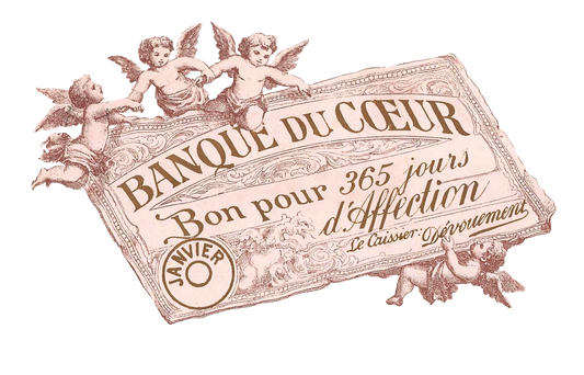 French Banque Du Coeur Beautiful Ephemera  Label