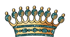 Baroque Royal Crown - 7 Colors Blue, Pink, Red, Green, Gold, Teal, Purple