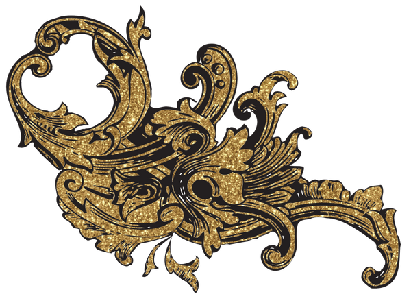 Baroque Rococo era ornate Flourish Design Element - GOLD