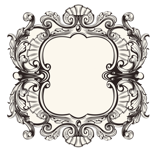 Baroque Rococo era Ornate Frame Element - Antique & perfect for Transfer