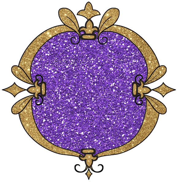 Baroque Gold & Glitter Frame & Ornamental Element - Purple