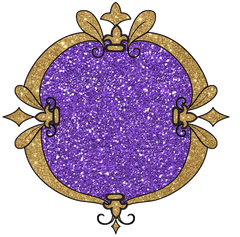 Baroque Gold & Glitter Frame & Ornamental Element - Purple