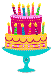 8 Birthday Cake Small Icons for Calendars & Scrapbooks