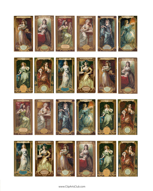 Beautiful Women Victorian Era Collage Sheet