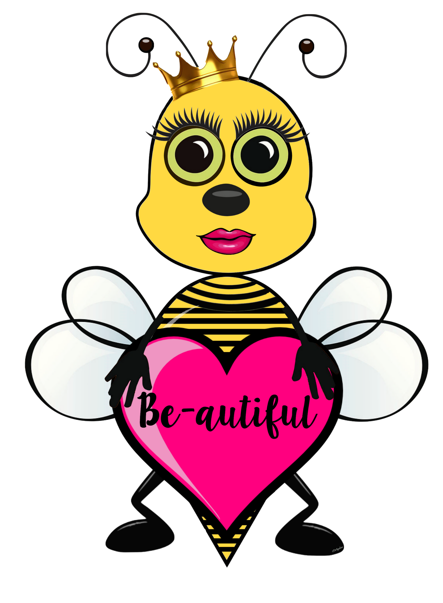 B-eautiful Bee holding heart sign