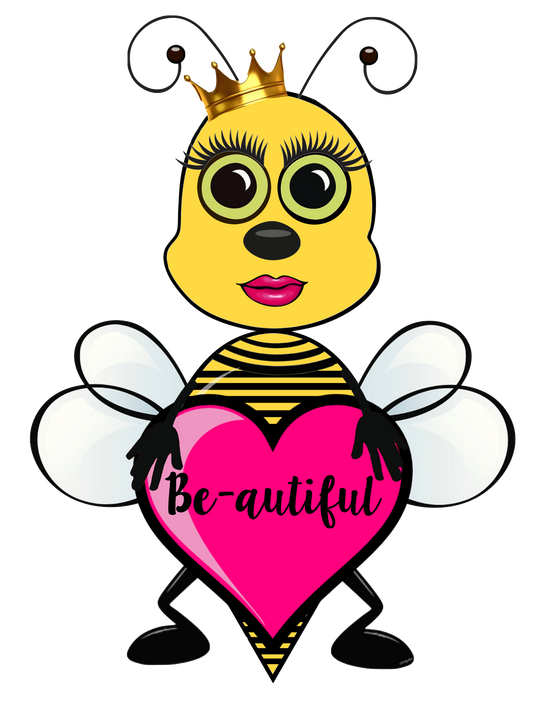 B-eautiful Bee holding heart sign