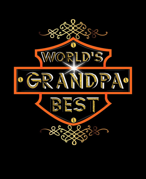 World's Best GrandPa HD Harley Davidson Biker Style 8x10 Print