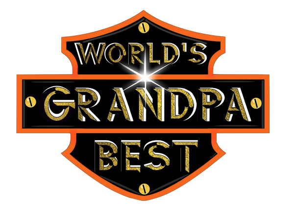 World's Best Grandpa HD Harley Davidson Biker Style Logo